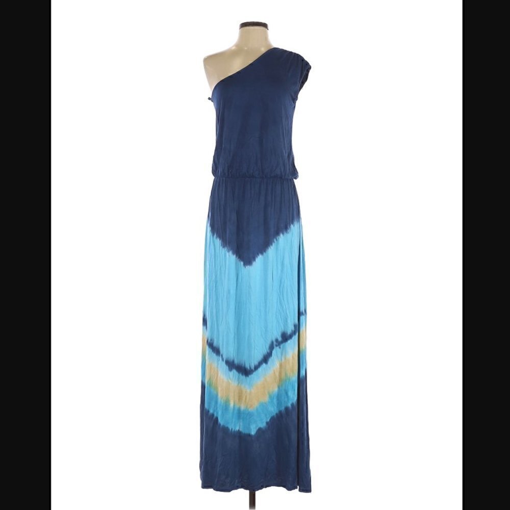 Anthropologie Sunday in Brooklyn Maxi Dress S Jersey Tie Dye One Shoulder